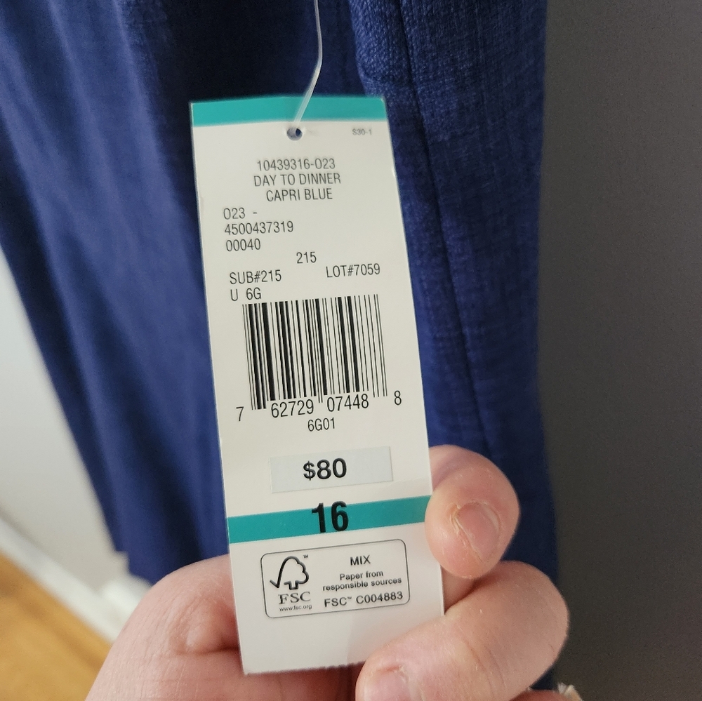 9 & CO Sleevless Blue Dress Size 16 NWT - Picture 3 of 5